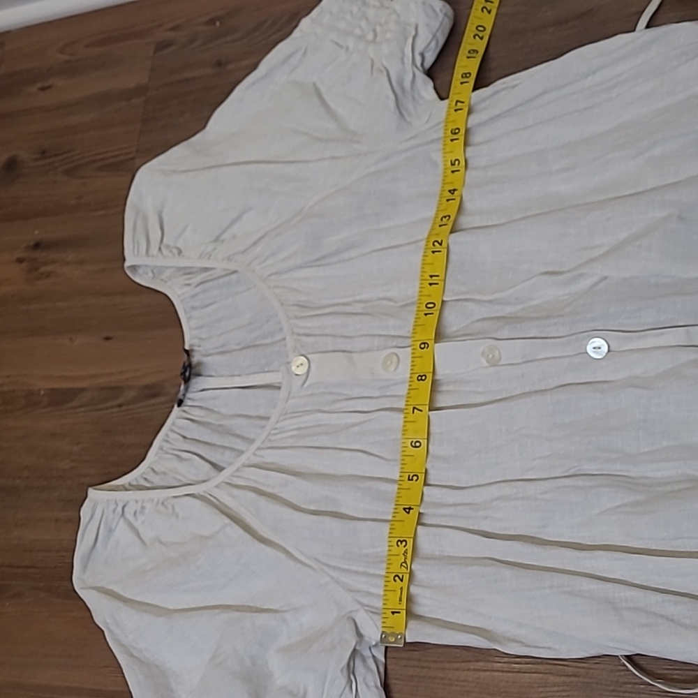 J. Crew Cream Maxi Dress used good condition for women zise m  100%linen. - Picture 3 of 16